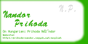 nandor prihoda business card